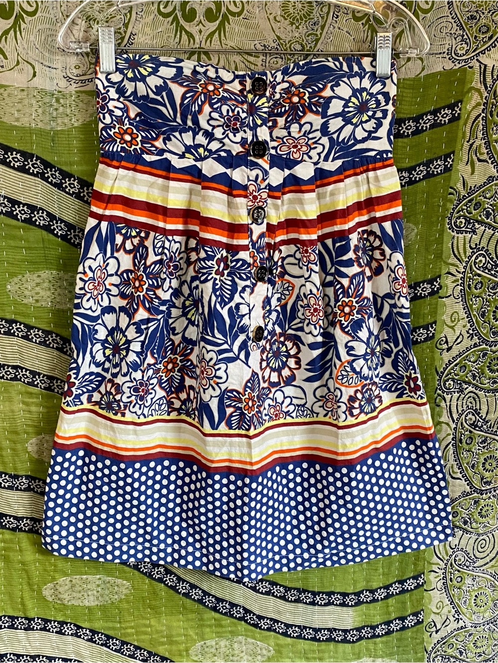 Vintage Y2K Charlotte Russe Floral Strapless Mini Dress Medium California Casual